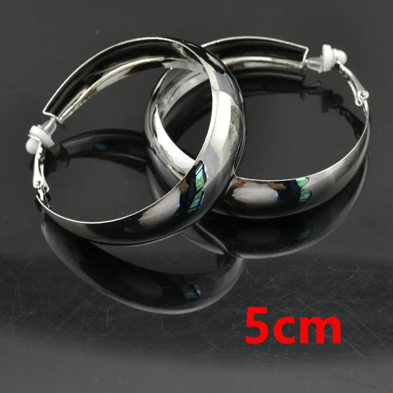Clip On Earrings for Women No ear holes to wear Painless Not allergic Big Circle C-shaped Exaggerated Personality Trendy Fashion