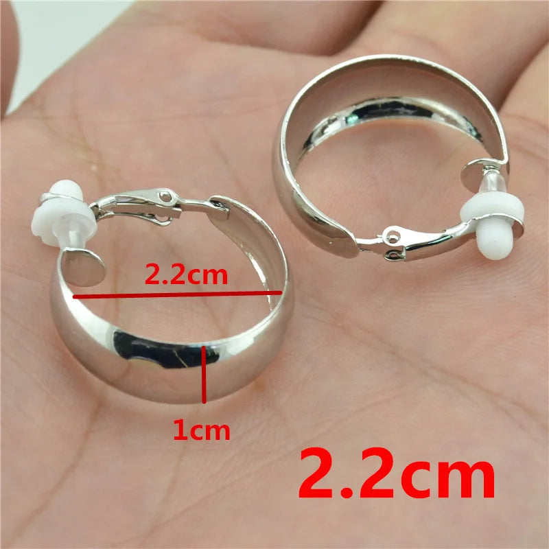 Clip On Earrings for Women No ear holes to wear Painless Not allergic Big Circle C-shaped Exaggerated Personality Trendy Fashion