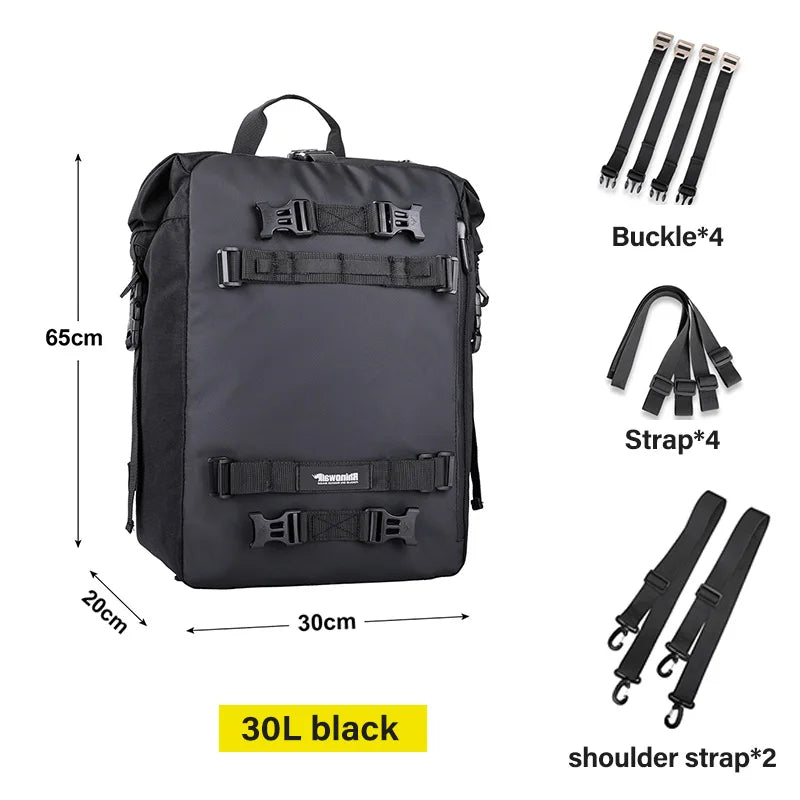 Motorbike Motorcycle Luggage Pack Multi-Function Waterproof Motocross Rear Seat Bag 10L 20L 30L Outdoor Riding Backpack