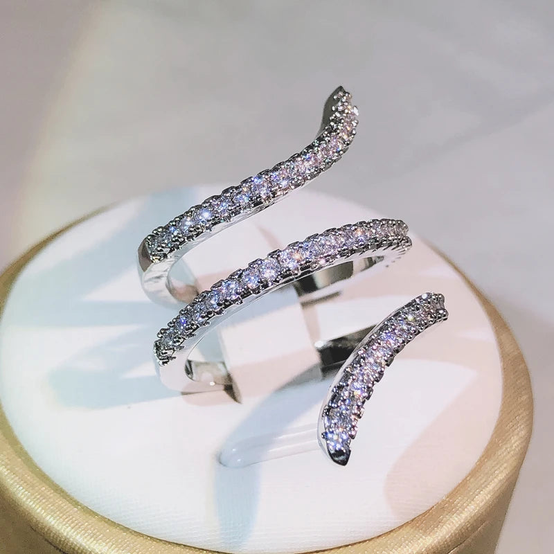 Multi-Storey Entanglement Rings for Women Jewelry Finger Ring Ladies 925 Silver Big Rings for Women Ladies Fashion Vintage Ring