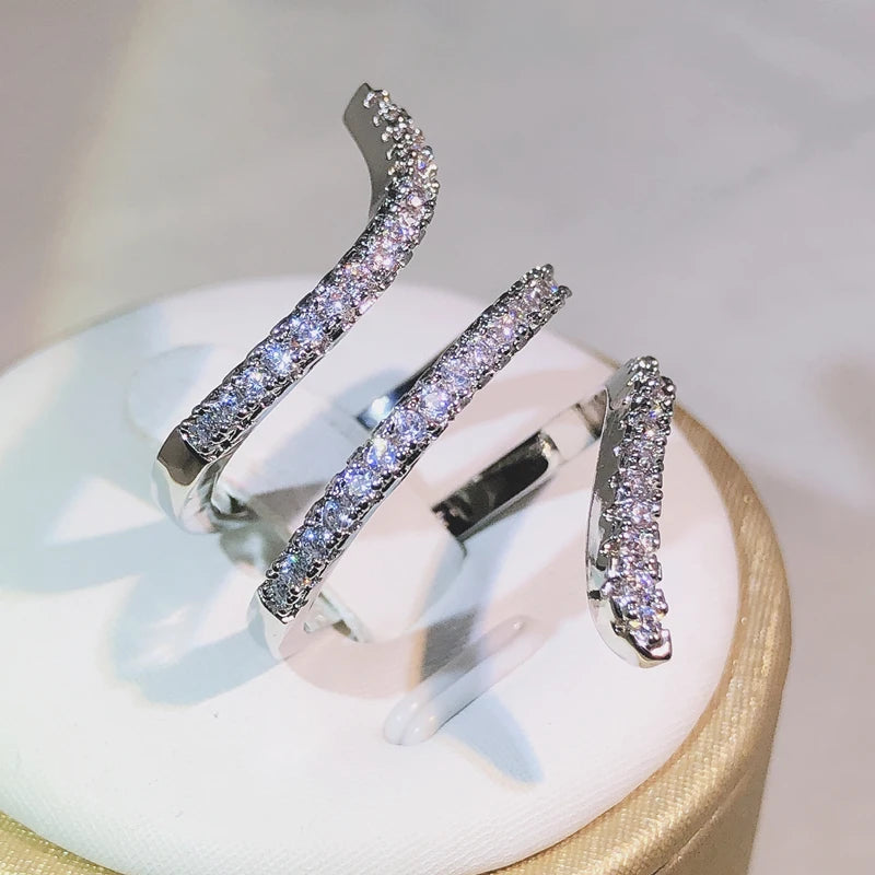 Multi-Storey Entanglement Rings for Women Jewelry Finger Ring Ladies 925 Silver Big Rings for Women Ladies Fashion Vintage Ring
