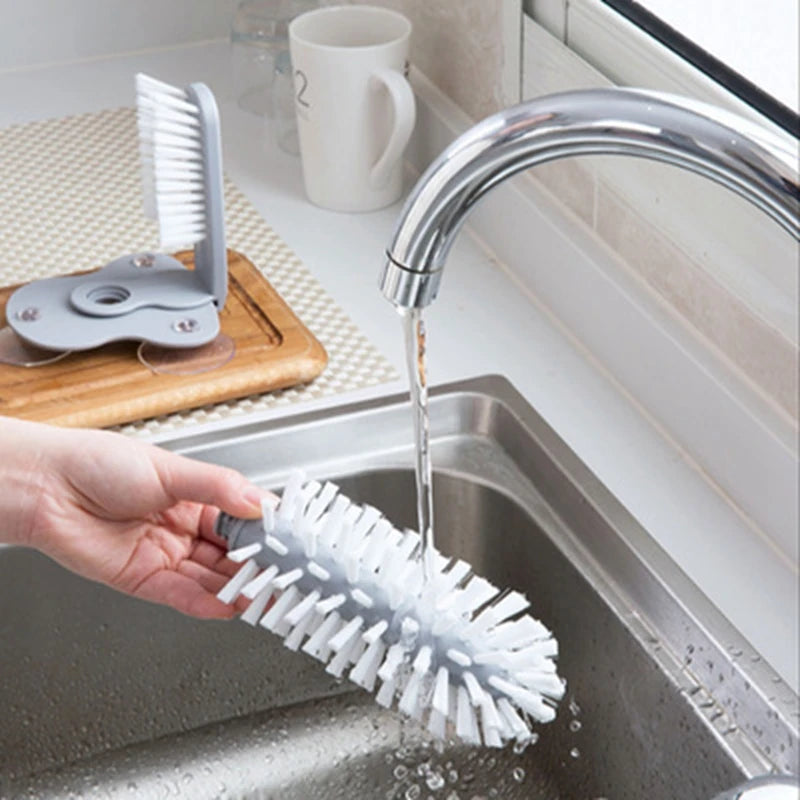 Sink Water Bottle Cleaning Brush Glass Cup Brush Goblet Mugs Cleaner Strong Suction Lazy Clean Brush Cup Glass Bar Kitchen Tools