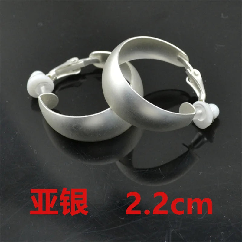 Clip On Earrings for Women No ear holes to wear Painless Not allergic Big Circle C-shaped Exaggerated Personality Trendy Fashion