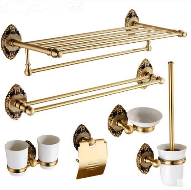Brass Bathroom Accessories Set, Antique Bronze Paper Holder,Towel Bar,Toilet Brush holder ,Towel Holder bathroom Hardware set