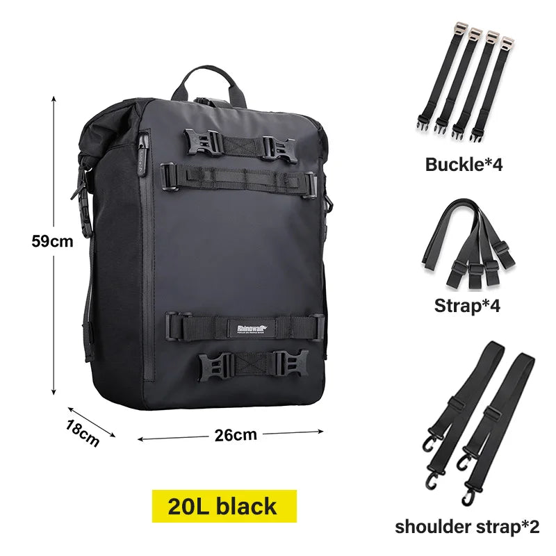 Motorbike Motorcycle Luggage Pack Multi-Function Waterproof Motocross Rear Seat Bag 10L 20L 30L Outdoor Riding Backpack