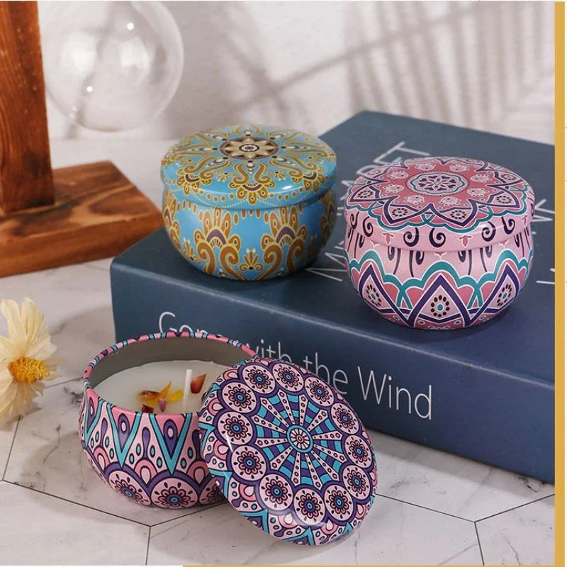 Aromatic Candles Soy Wax Candle Jars Vintage Flower Fragrance Scent Candle Wedding Ceremony Birthday Gift Home Decoration