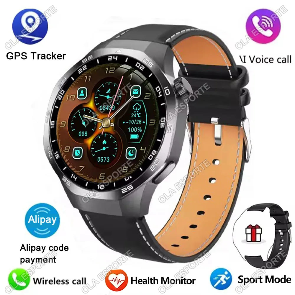 2025 New Smart Watch Men Watch 5 Pro 1.52 AMOLED Screen Bluetooth Call GPS Trajectory NFC Heart Rate Dynamic Lsland SmartWatches