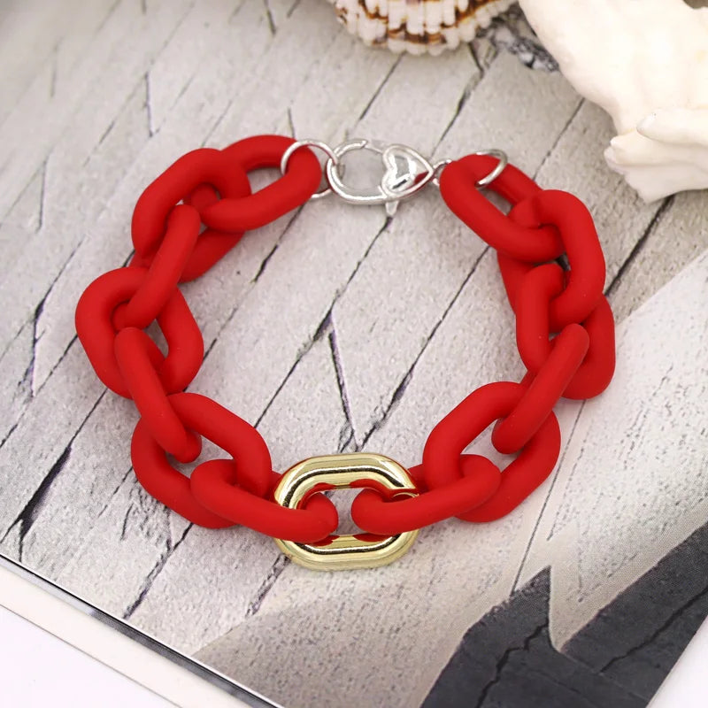 Bracelets for Women Jewelry Mixed Color Acrylic Buckle Rings Bracelets Lovely Accessories Gift Wholesale