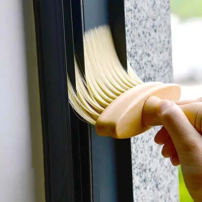 Multifunctional Wooden Cleaning Brush Car Window Buffing Brush Household Door Gap Keyboard Cleaner Car Seat Wash Cleaning Tool