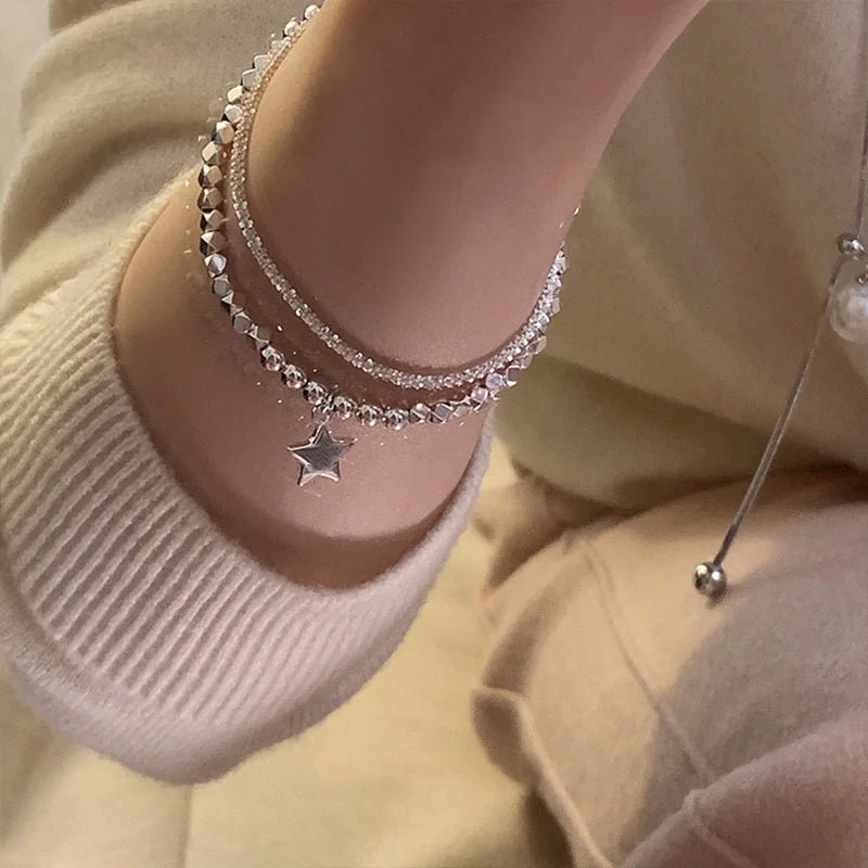 Sparkling Bracelet For Women Double-deck Silver Color Adjustable Hand Chain Fine Fashion Jewelry Wedding Party Gift Accessories