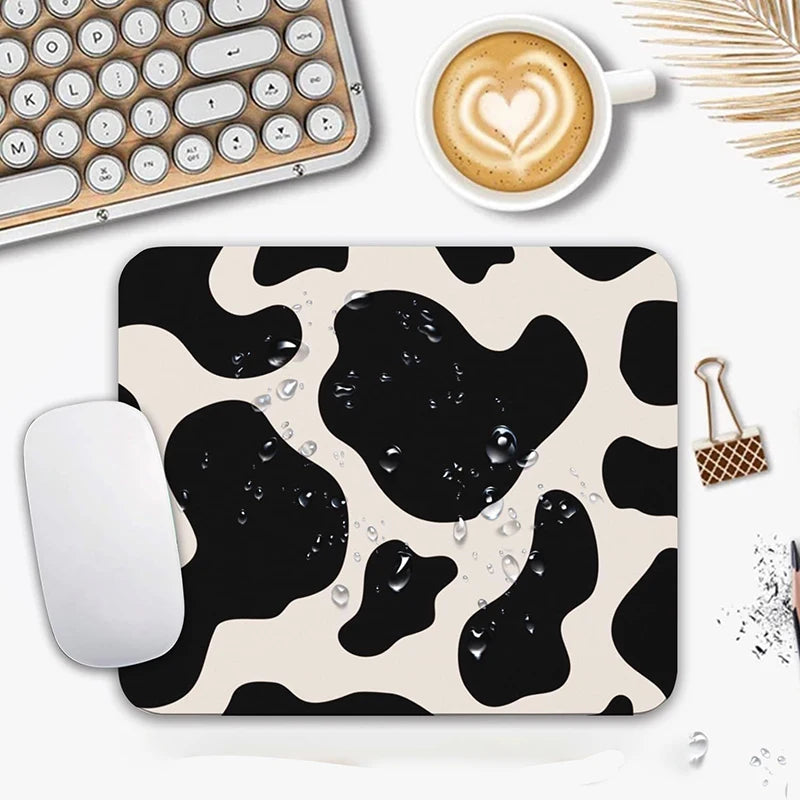 Black Leopard Print Pattern Mouse Pad Rubber Base Gaming Mousepad Accessories Modern Geometric Graphic PC Desk Mat Pad Mouse