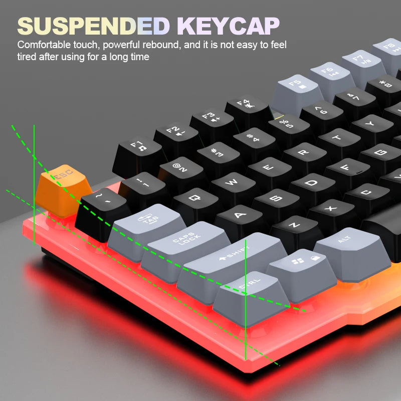 K26 three tone illuminated keyboard wired mechanical feel gaming mouse single keyboard