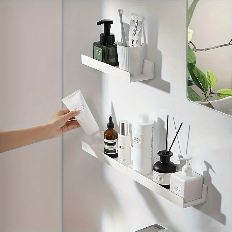 Bathroom Shelf Makeup Storage Organizer Rack Self Adhesive No-drill Shelves Wall Shampoo Rack Shower Shelf