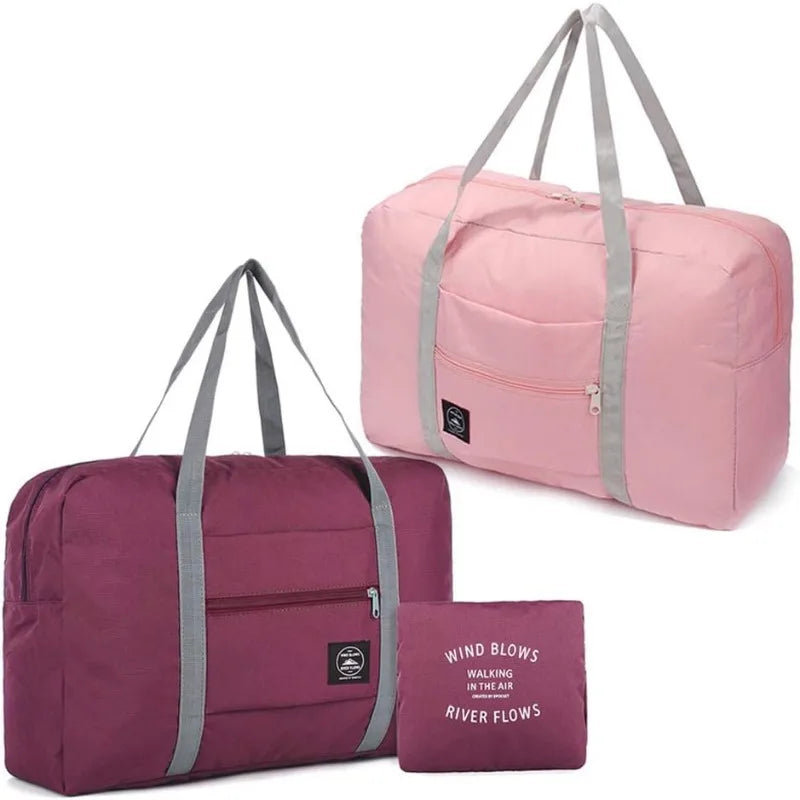 Fashionable Foldable Travel Bag: Large Capacity, Splash-Proof Carry-On Luggage Duffle Bag for Holiday Trips & Unisex Fitness