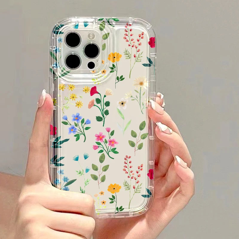Flower Phone Cases For iPhone 13 Case iPhone 16 Pro Max 15 11 14 13 12 XR X XS 7 8 Plus SE 2022 2020 Carcasa Soft Silicone Cover