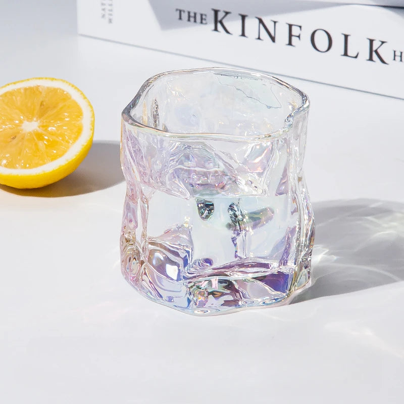 Unique Whisky Glass Irregular Transparent Glass Wine Cup Drinking Glasses for Home Summer Beverage Cup Kitchenware