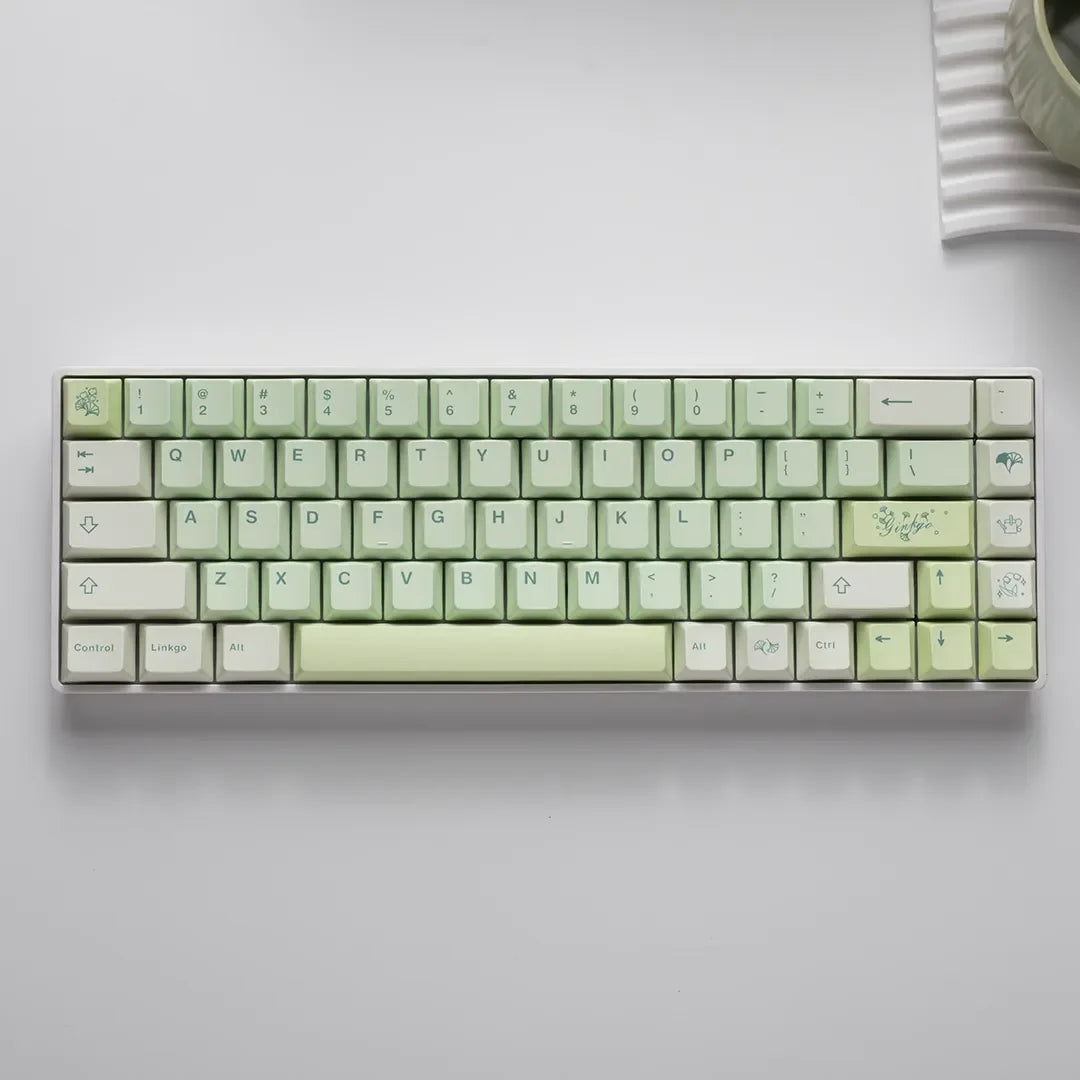 127 Keys Ginkgo Mechanical Keyboard Keycap PBT Thermal Sublimation Cherry Profile DIY Custom Gaming Gamer Keyboard Accessories