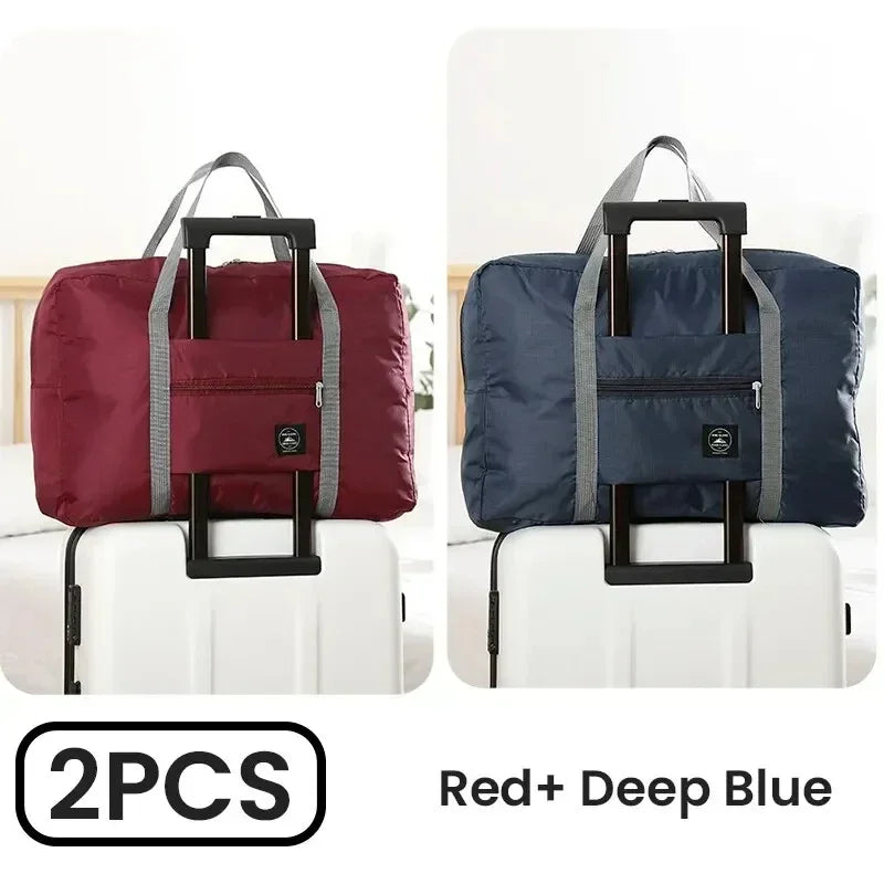 Fashionable Foldable Travel Bag: Large Capacity, Splash-Proof Carry-On Luggage Duffle Bag for Holiday Trips & Unisex Fitness
