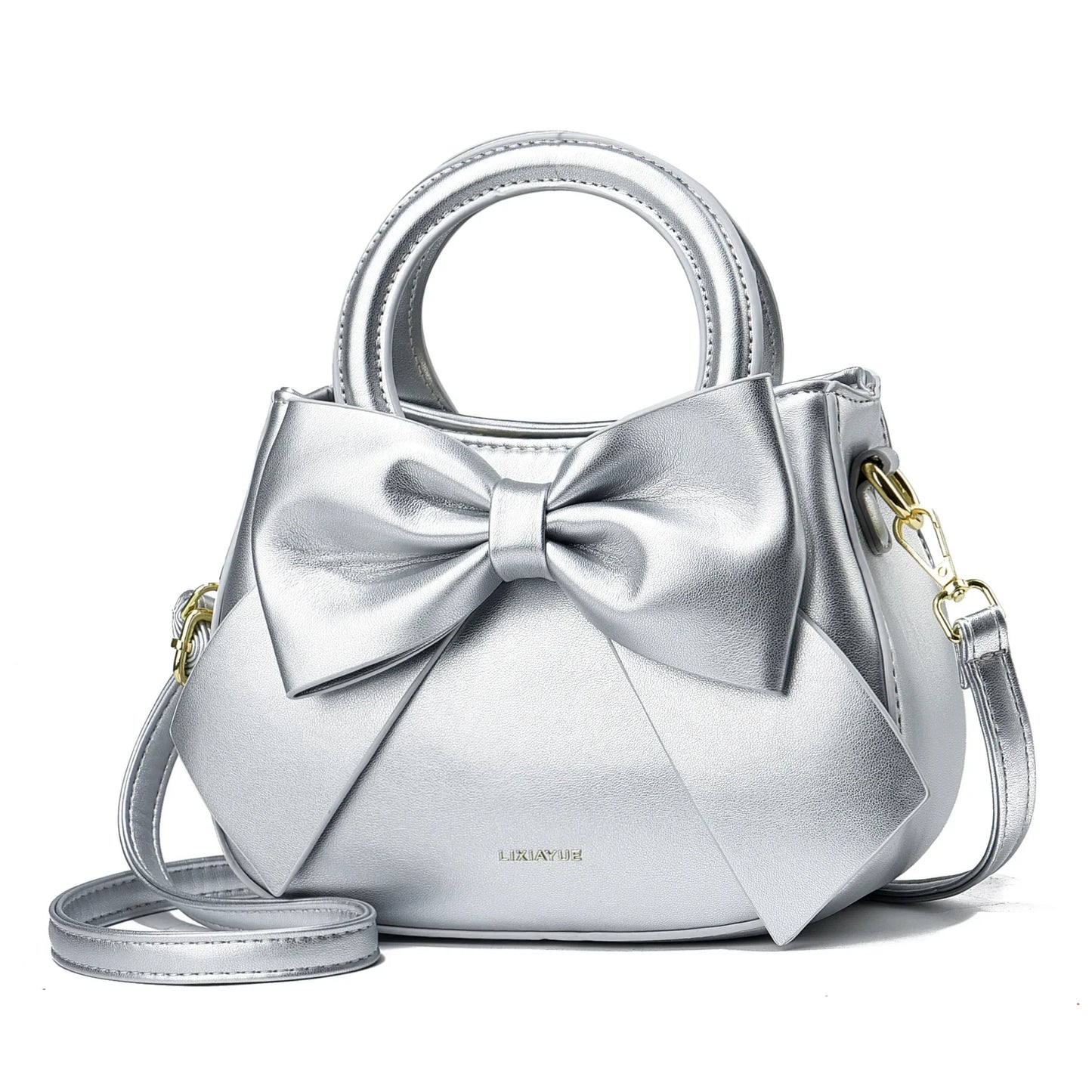 Fashion Casual Handbags For Women Cute Bow Black White Blue Kahki PU Handbags Trendy Daily Shoulder Underarm Bags bolsa feminina
