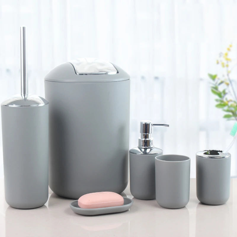 New luxury 4/6 piece bathroom accessories set various styles solid color high-end bathroom accessories set