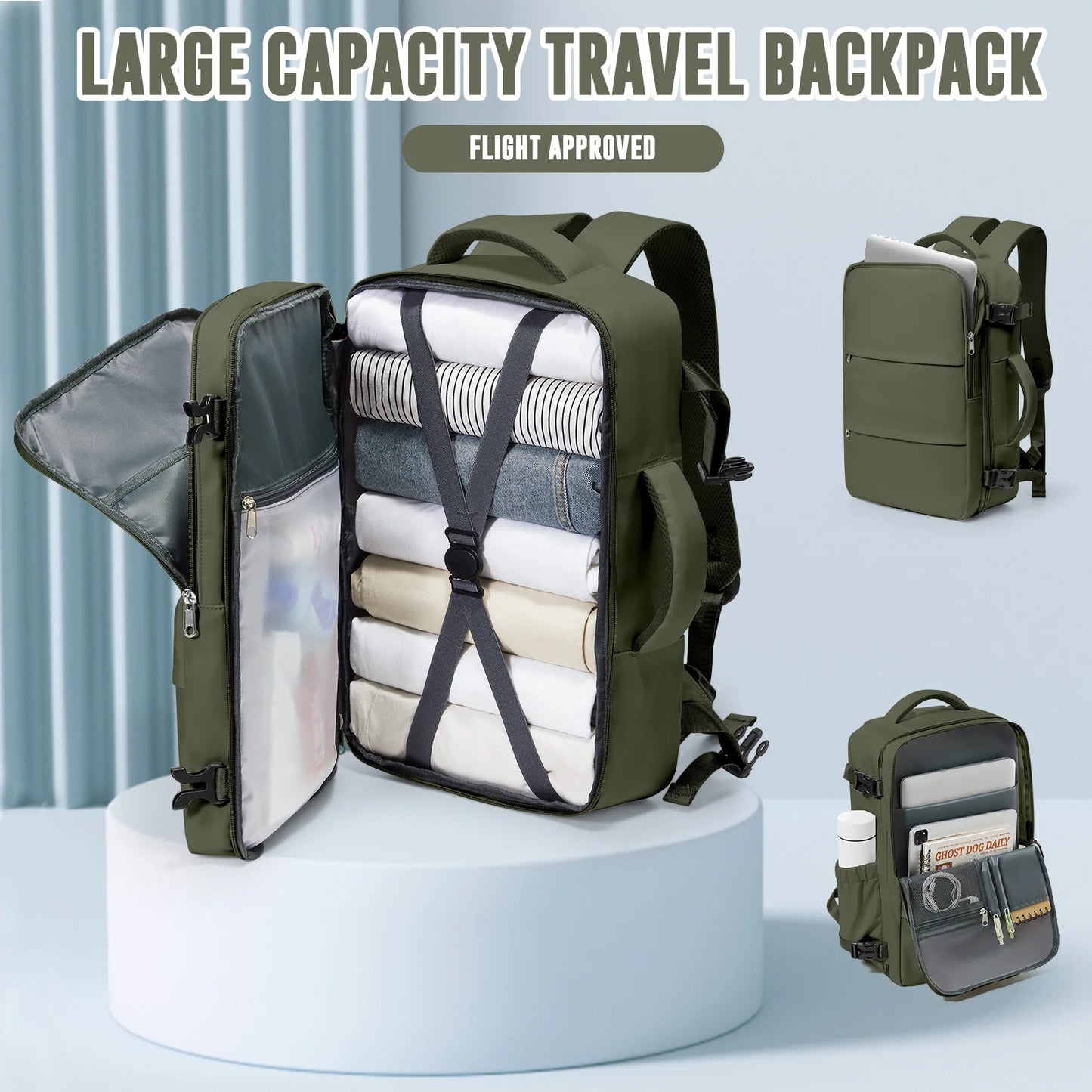 Hand Luggage Backpack For Women Men Business College Laptop Travel Backpack Waterproof Carry on Bags mochila viaje cabina avion