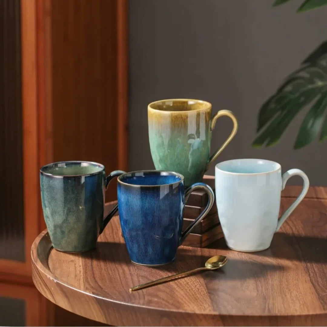 Ceramic Coffee Mug for Cocoa Cappuccino Latte Cereal Chines Teacup Water Milk Cup Dishwasher Safe Microwave Safe