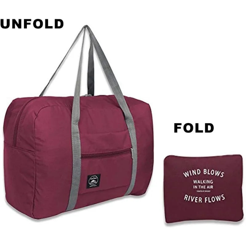 Fashionable Foldable Travel Bag: Large Capacity, Splash-Proof Carry-On Luggage Duffle Bag for Holiday Trips & Unisex Fitness