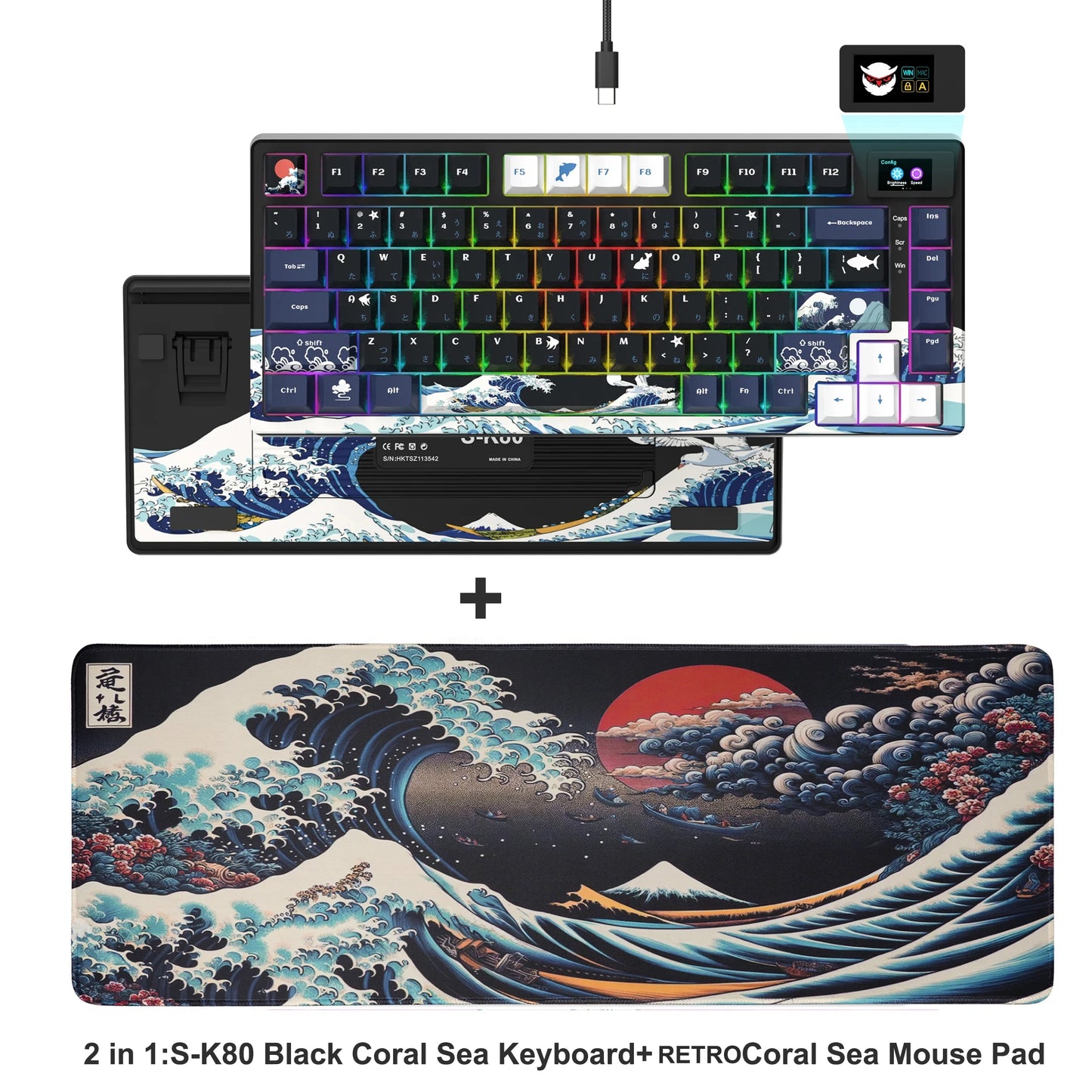 Womier S-K80 75% Keyboard with Color OLED Display Mechanical Gaming Keyboard Hot Swap Keyboard Gasket Mount RGB Custom Keyboard