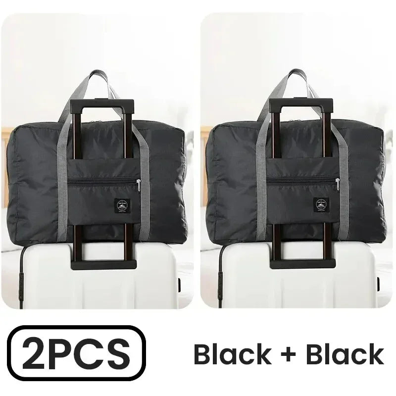 Fashionable Foldable Travel Bag: Large Capacity, Splash-Proof Carry-On Luggage Duffle Bag for Holiday Trips & Unisex Fitness