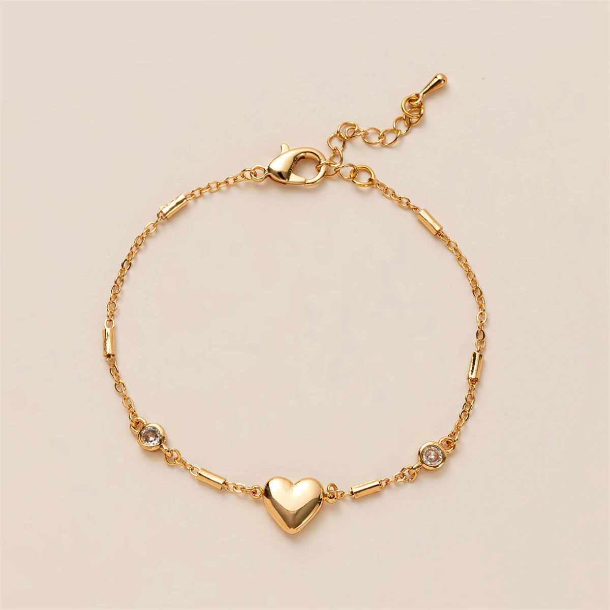 Fashion Accessories Light Luxury Style Love Gold Plated High Grade Zircon Gold Plated Adjustable Bracelet