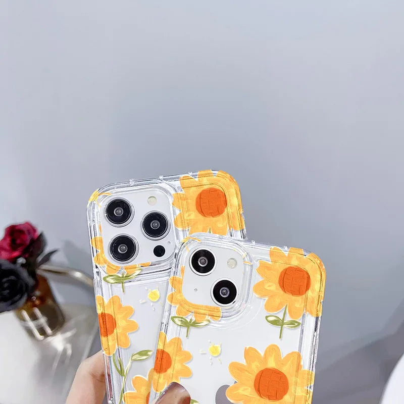 Flower Phone Cases For iPhone 13 Case iPhone 16 Pro Max 15 11 14 13 12 XR X XS 7 8 Plus SE 2022 2020 Carcasa Soft Silicone Cover