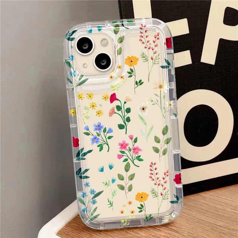 Flower Phone Cases For iPhone 13 Case iPhone 16 Pro Max 15 11 14 13 12 XR X XS 7 8 Plus SE 2022 2020 Carcasa Soft Silicone Cover