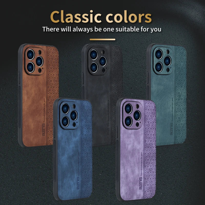 Iphone 11Case for IPhone 15 14Pro Max 13 12 11 Plus XS X XR 8 7 SE20 Luxury Leather Business Elite Shock Proof Cell Phone Cases