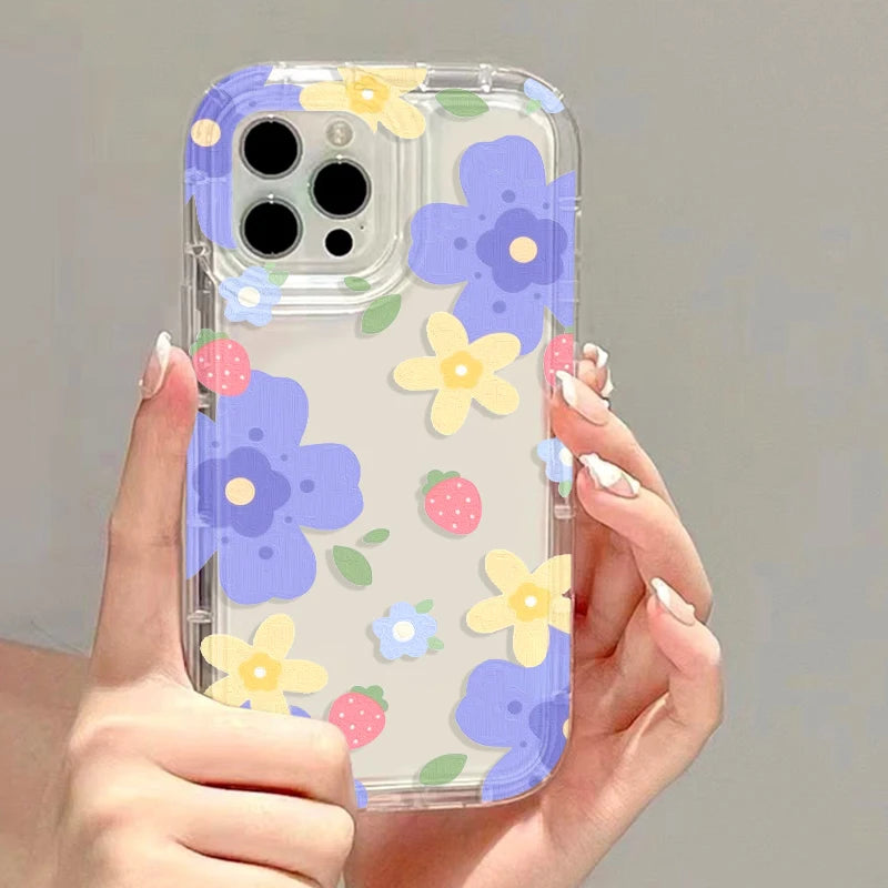 Flower Phone Cases For iPhone 13 Case iPhone 16 Pro Max 15 11 14 13 12 XR X XS 7 8 Plus SE 2022 2020 Carcasa Soft Silicone Cover