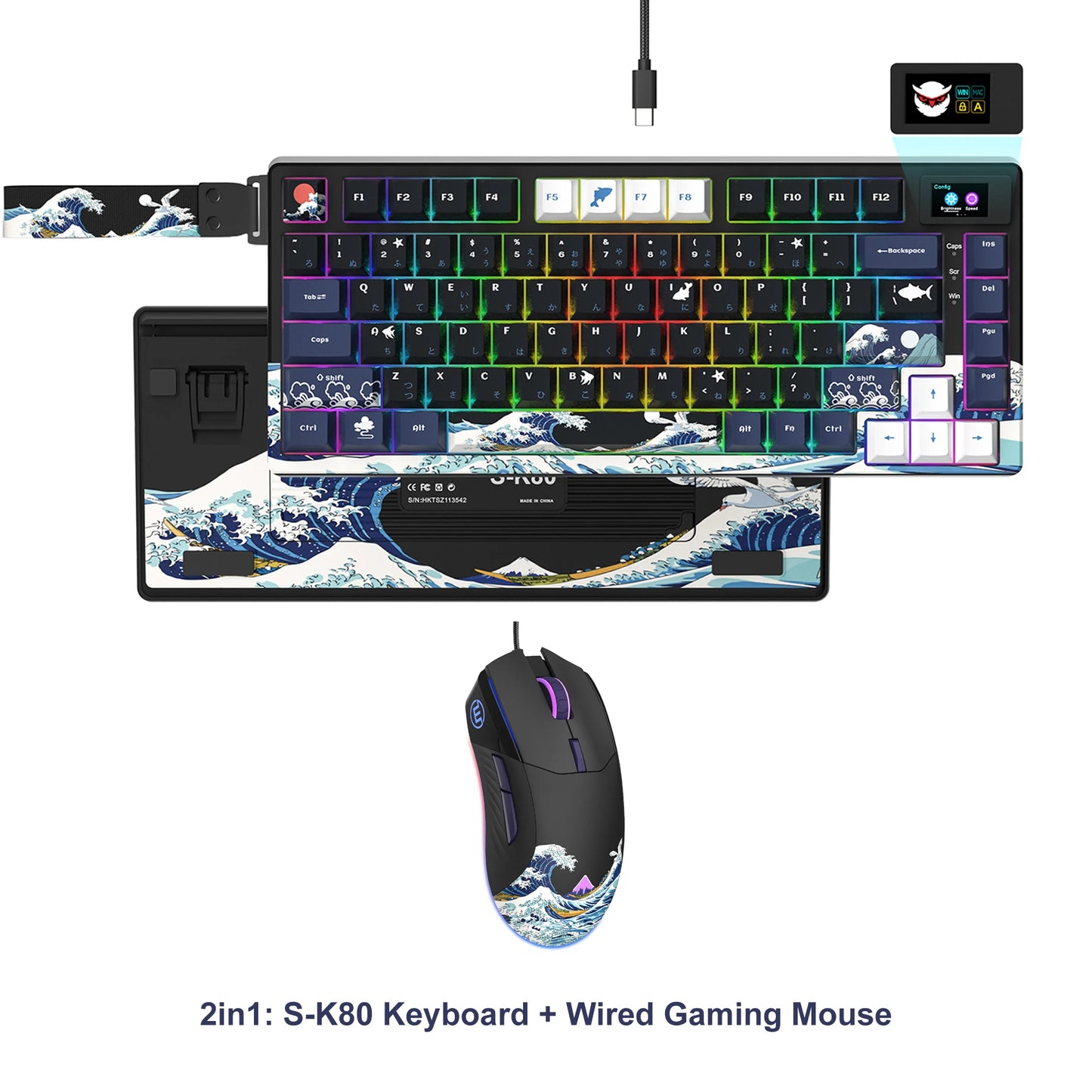 Womier S-K80 75% Keyboard with Color OLED Display Mechanical Gaming Keyboard Hot Swap Keyboard Gasket Mount RGB Custom Keyboard