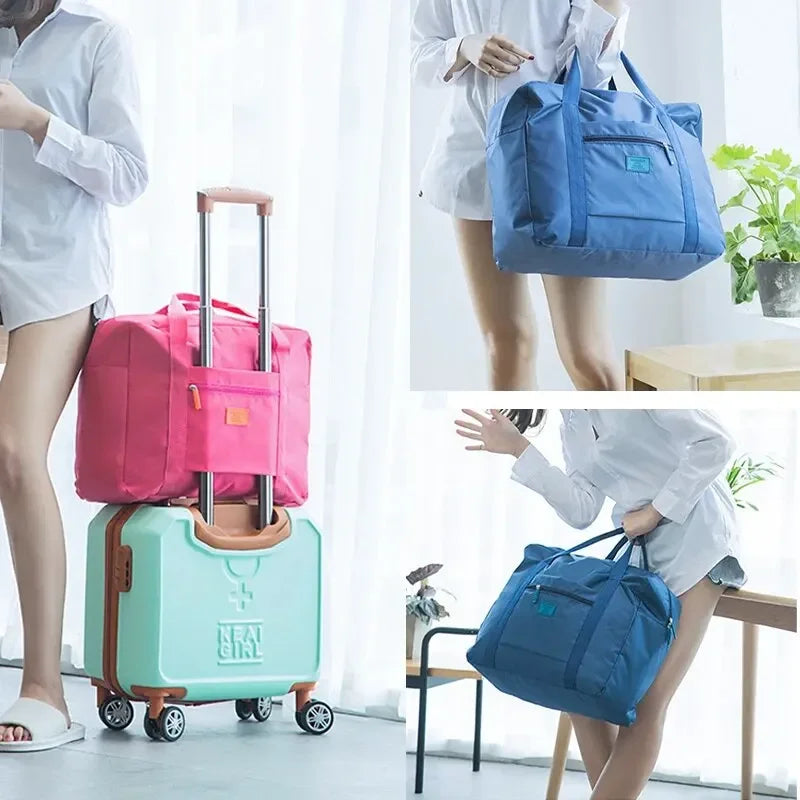 Foldable Travel Bag Lightweight Traveling Duffel Bag for Women Men Tote Bag Carry on Luggage Bags Weekender Overnight Bags