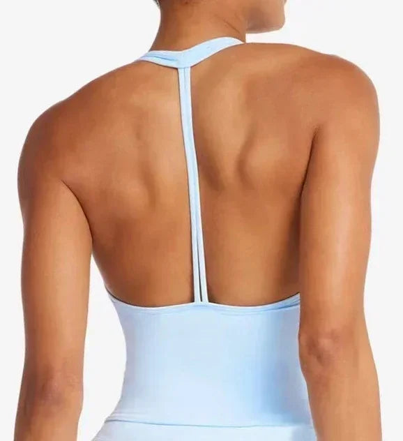 Women sexy halter halter fitness wear Yoga vest with chest pad Sports bra Sports shorts Yoga fitness clothing
