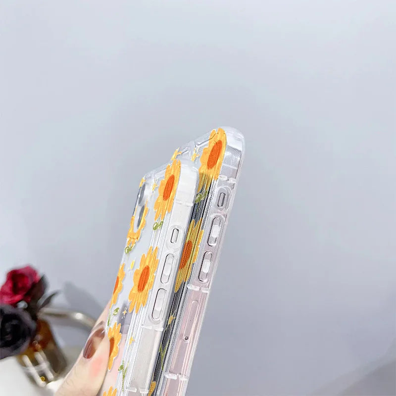 Flower Phone Cases For iPhone 13 Case iPhone 16 Pro Max 15 11 14 13 12 XR X XS 7 8 Plus SE 2022 2020 Carcasa Soft Silicone Cover