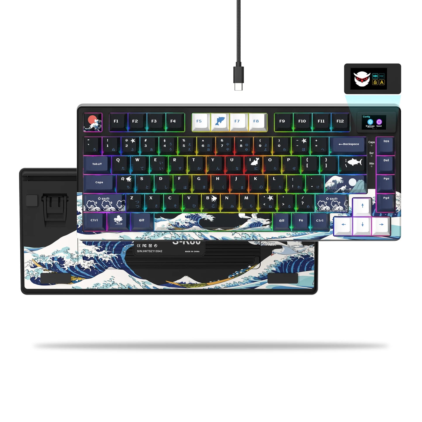 Womier S-K80 75% Keyboard with Color OLED Display Mechanical Gaming Keyboard Hot Swap Keyboard Gasket Mount RGB Custom Keyboard