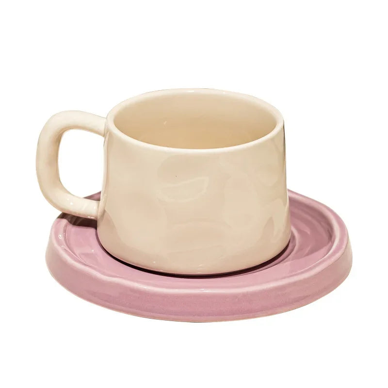 Ceramic Mugs Cute Coffee Cups and Saucers Creative Exquisite Afternoon teacup Breakfast Milk Mug Girl Gift Coffee Cup Water cups