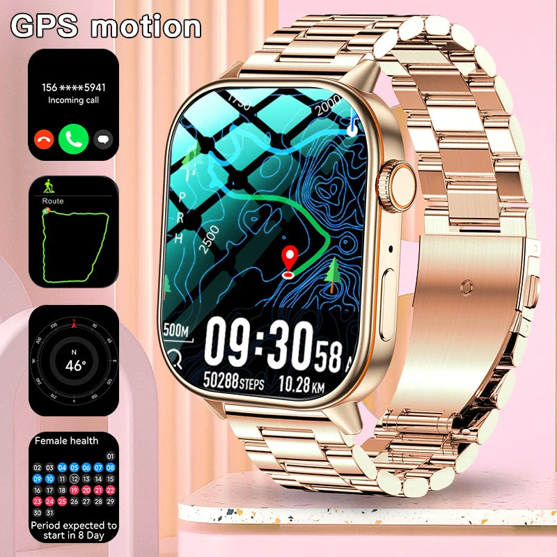 2025New smart watch for men and women HD AMOLED screen Heart Rate Bluetooth Call GPS tracking IP67 waterproof sports smart watch