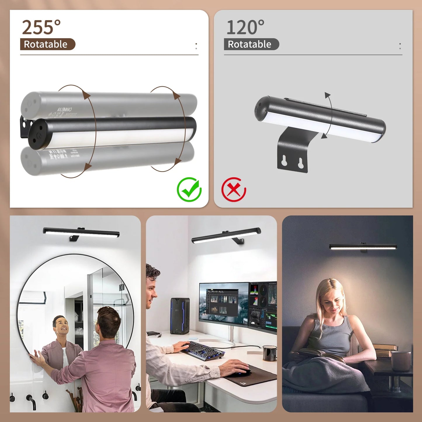 Bathroom Vanity Light Led Wall Lamp Aluminum 45cm Indoor Modern Black Wall Sconces Mirror Wall Light Painting Picture Light
