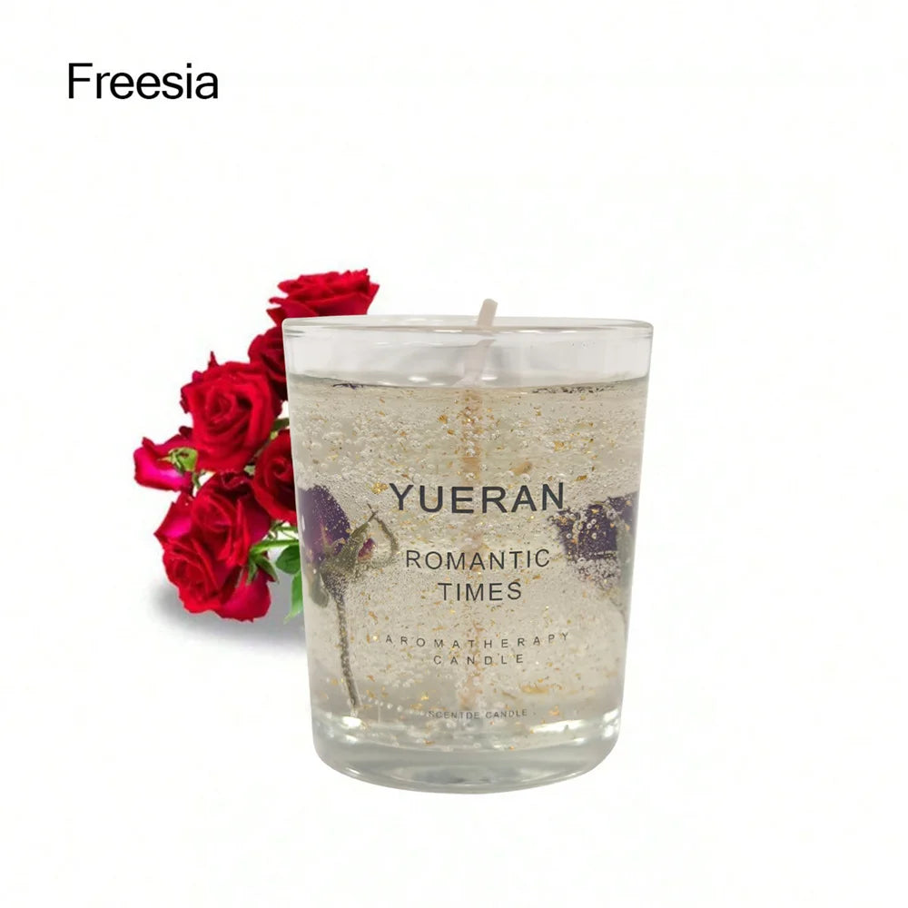 Jelly Aromatherapy Candles Real Flower Essential Oil Incense Candle Soothing Fragrance Cup for Wedding Home Decor Ornament Gift