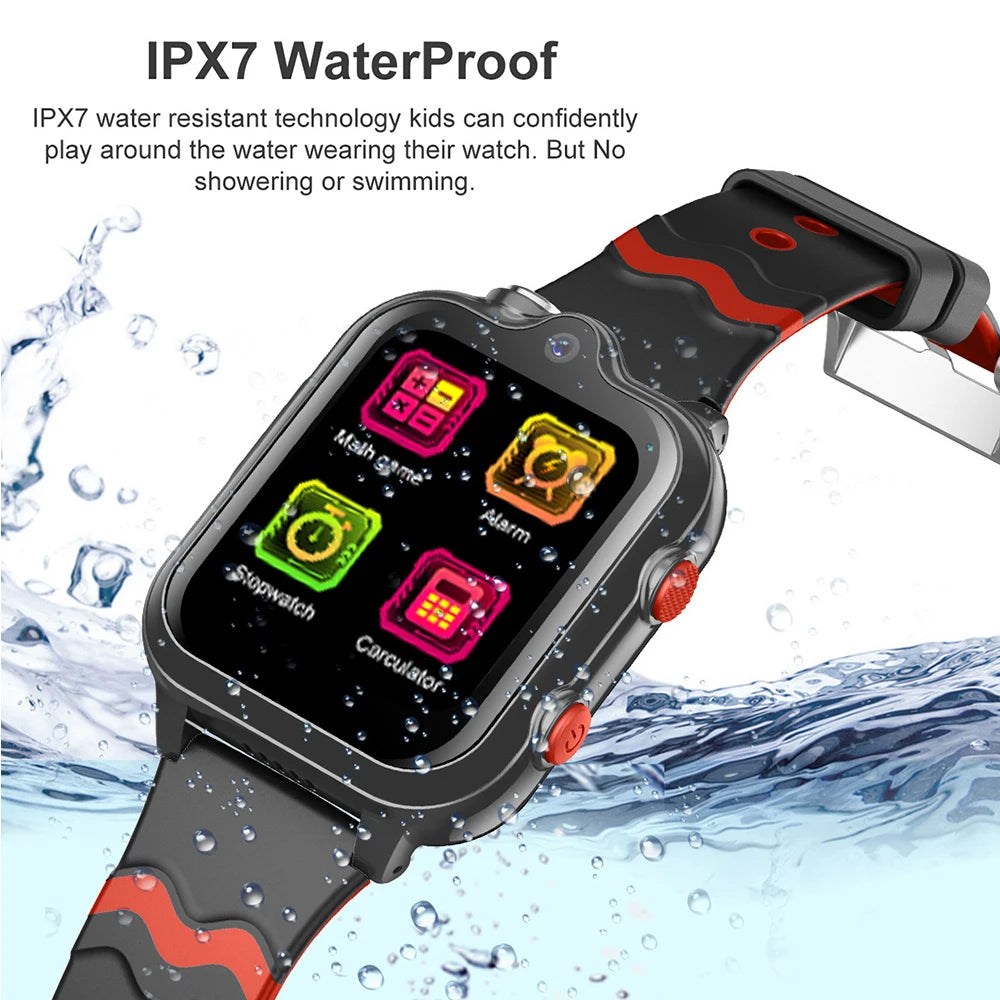 2025 New Smart Watches 4G Kids GPS AGPS LBS SOS Music Playback Dual Camera Smartwatch Waterproof 900mAh Boy Girl Children Gift