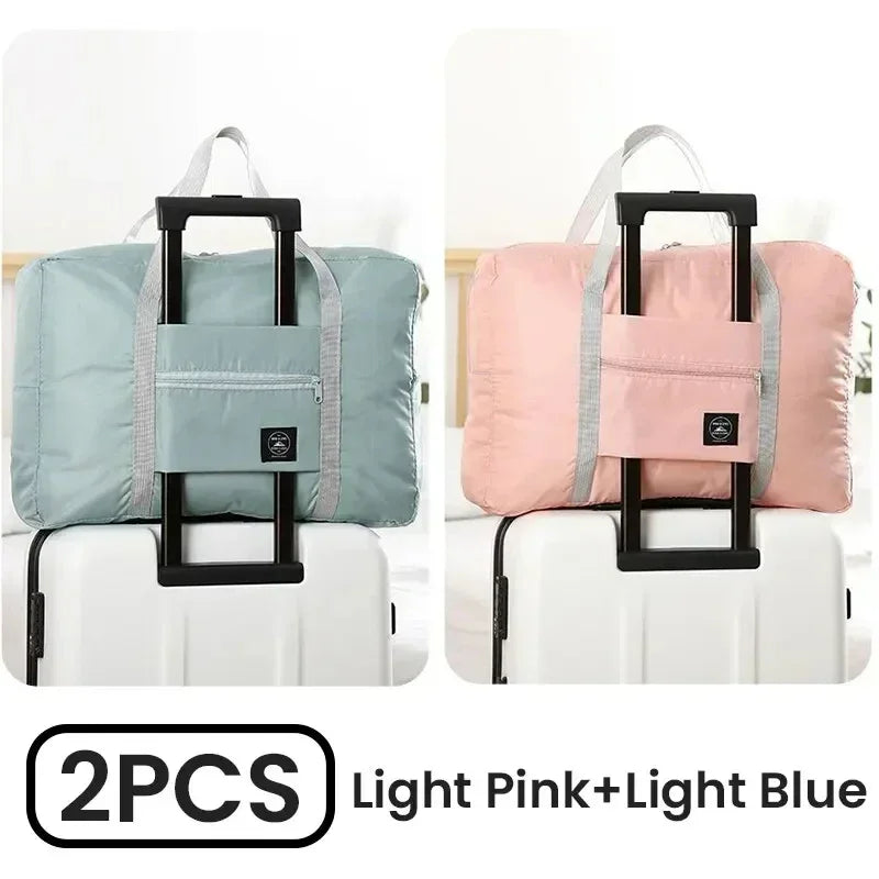 Fashionable Foldable Travel Bag: Large Capacity, Splash-Proof Carry-On Luggage Duffle Bag for Holiday Trips & Unisex Fitness