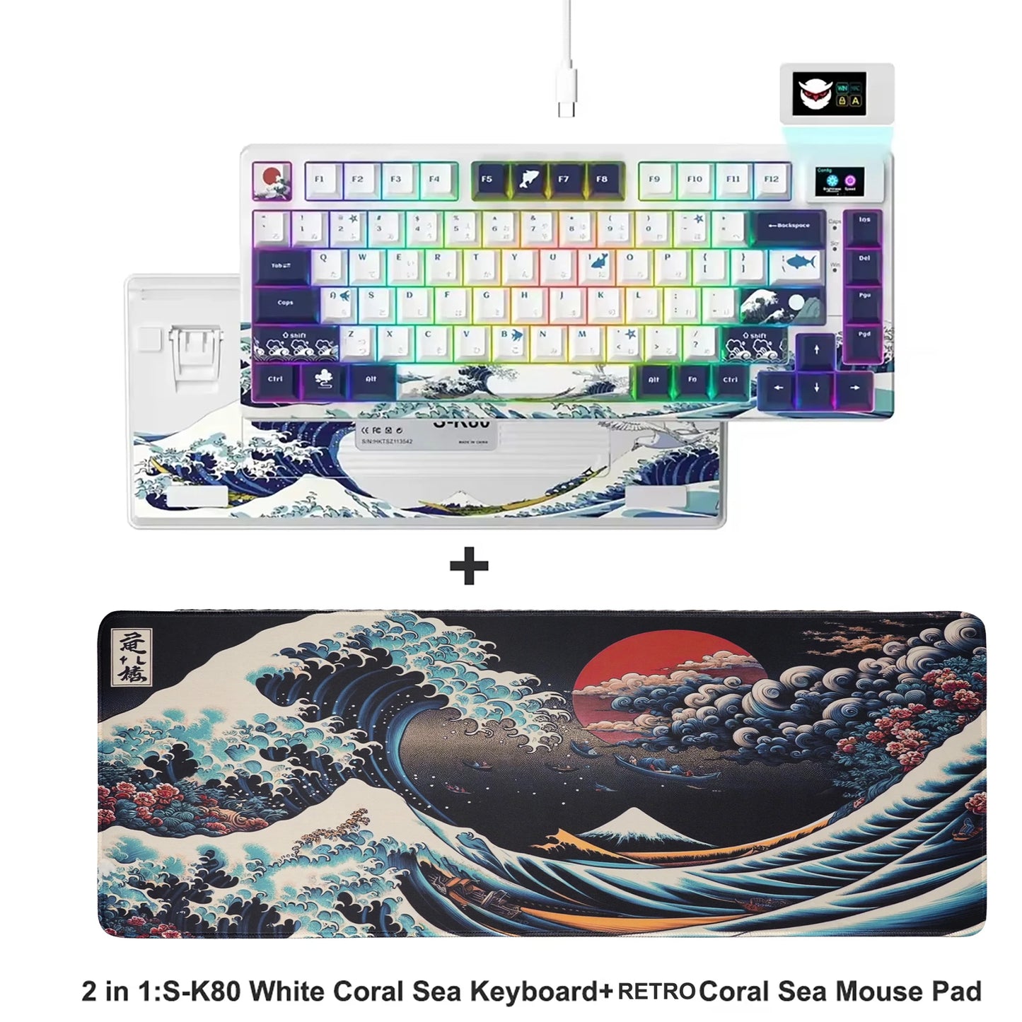 Womier S-K80 75% Keyboard with Color OLED Display Mechanical Gaming Keyboard Hot Swap Keyboard Gasket Mount RGB Custom Keyboard