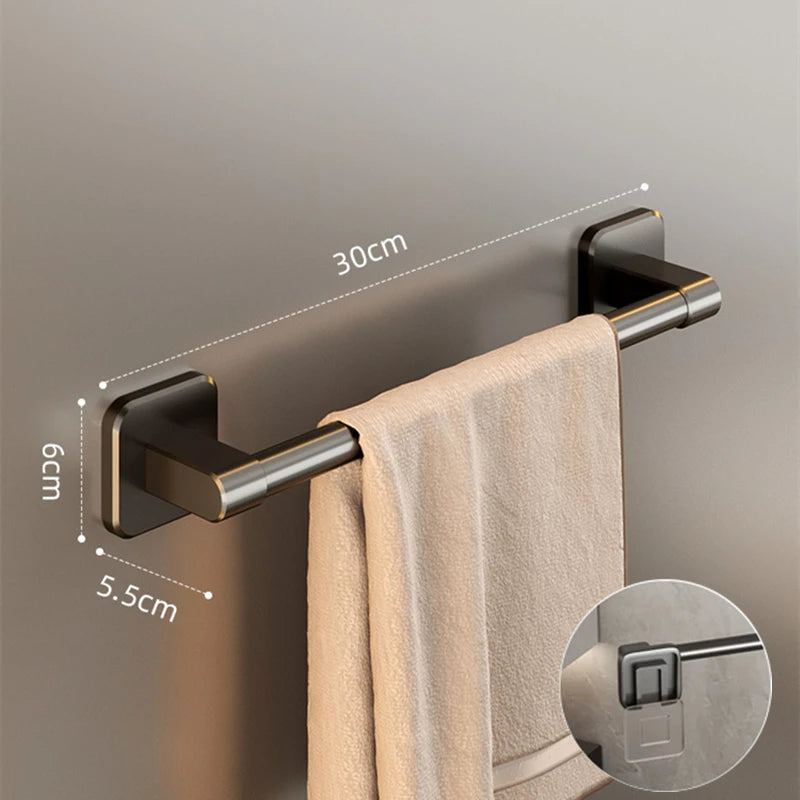 Bathroom Towel Holder Slipper Rack Holder Without Drilling Wall Mounted Towel Shelf Towel Bar Kitchen Bathroom Accessories