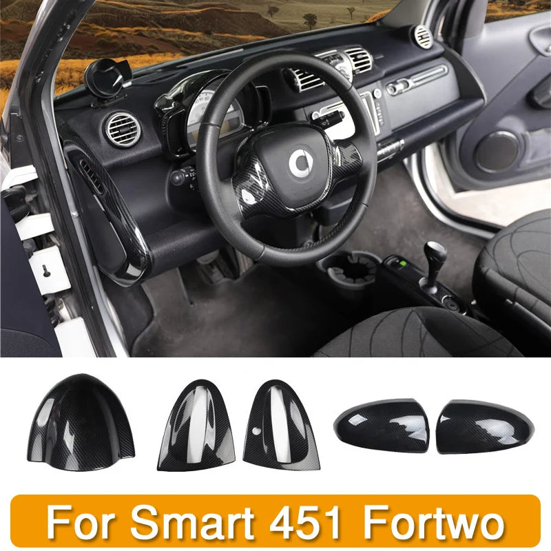 Car Styling Decorative Cover Protective Shell Carbon Interior Modification ABS Sticker For Old Smart 451 Fortwo Car Accessories