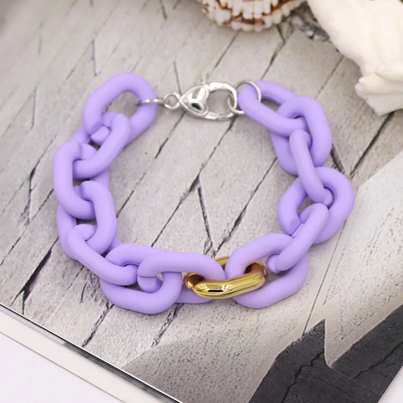 Bracelets for Women Jewelry Mixed Color Acrylic Buckle Rings Bracelets Lovely Accessories Gift Wholesale
