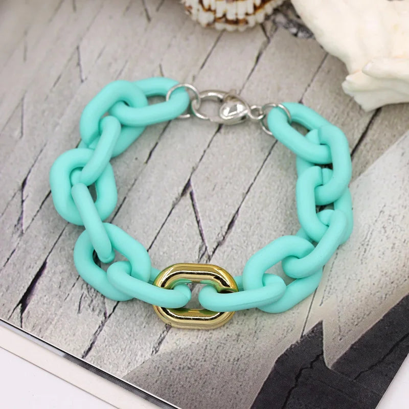 Bracelets for Women Jewelry Mixed Color Acrylic Buckle Rings Bracelets Lovely Accessories Gift Wholesale